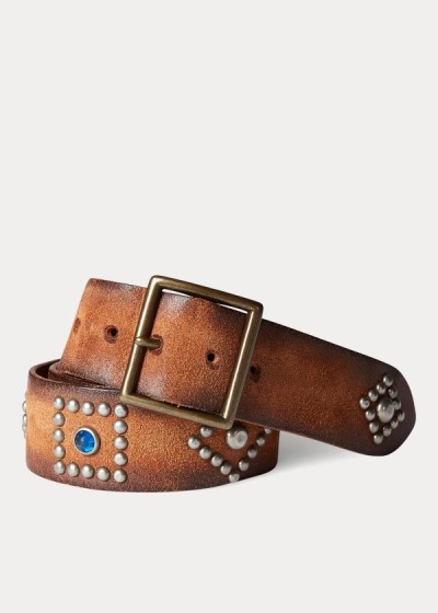 Cintos Ralph Lauren Studded Roughout Couro Homem 23408-PQZF